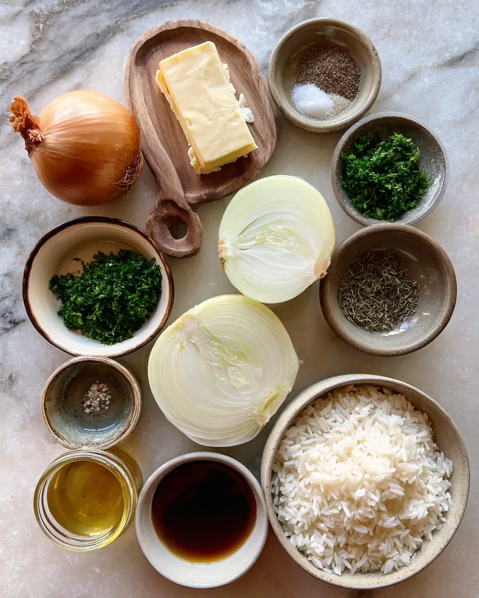 Quick and Delicious French Onion Butter Rice in 30 Minutes 4 Ingredients for Quick and Delicious French Onion Butter Rice in 30 Minutes