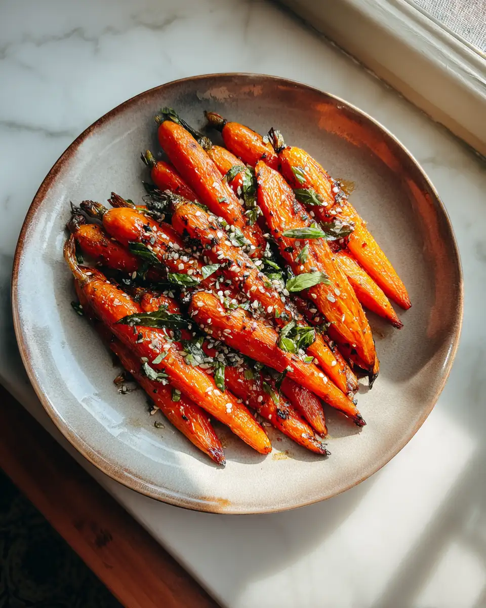 Spice Up Your Side Dish with Gochujang Roasted Carrots 6 Final dish - Spice Up Your Side Dish with Gochujang Roasted Carrots