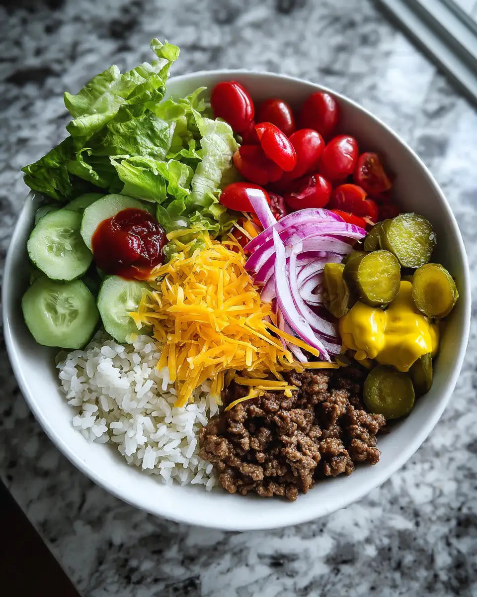 Ingredients for Irresistible Loaded Burger Rice Bowls: A Flavor Explosion in Every Bite