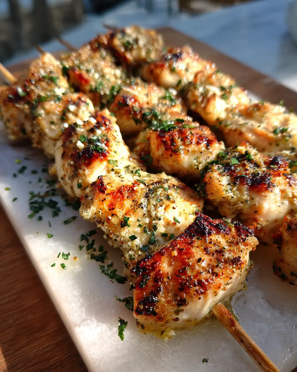 Sizzling Lover's Delight Garlic Parmesan Chicken Skewers That Ignite Your Taste Buds 6 Final dish - Sizzling Lover's Delight Garlic Parmesan Chicken Skewers That Ignite Your Taste Buds