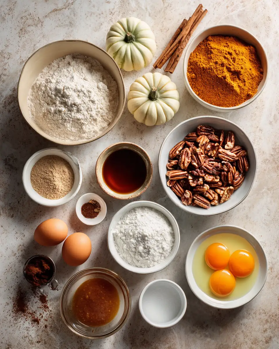 Ingredients for Indulge in Autumn Bliss with Irresistible Maple Pecan Pumpkin Bread
