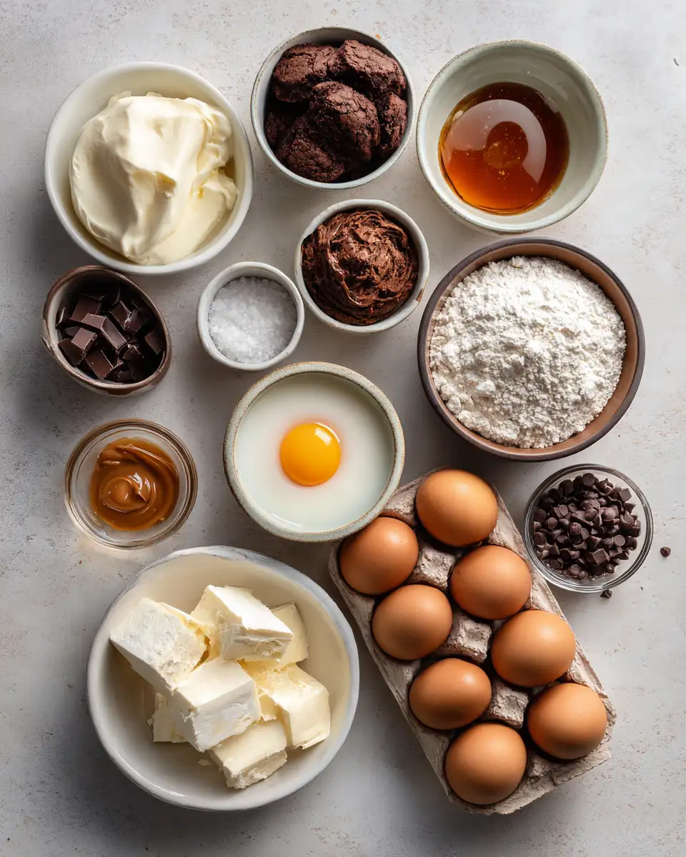 Ingredients for Indulge in Decadence with Mini Chocolate Caramel Cheesecakes