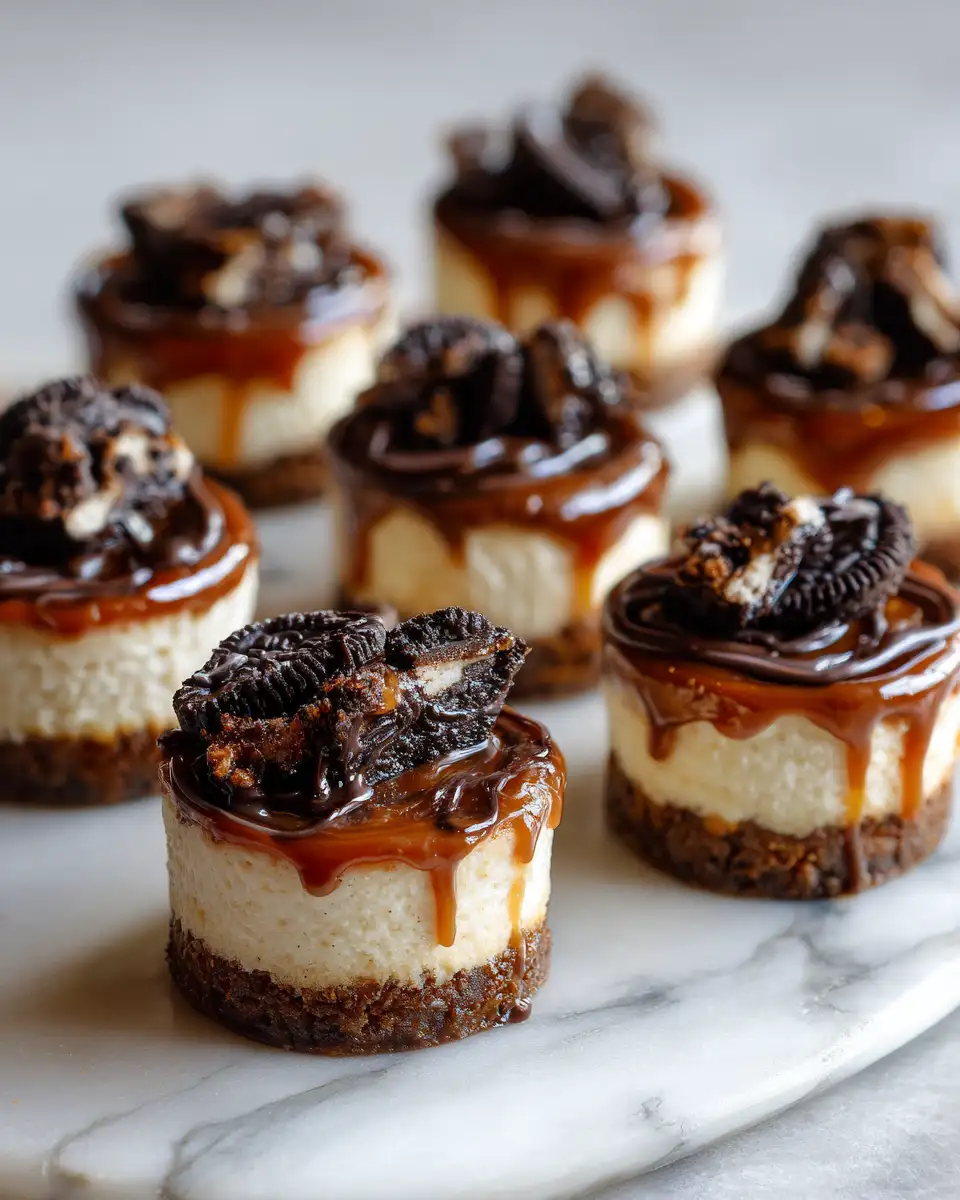 Final dish - Irresistibly Delicious Mini Oreo Caramel Cheesecakes to Satisfy Your Sweet Tooth