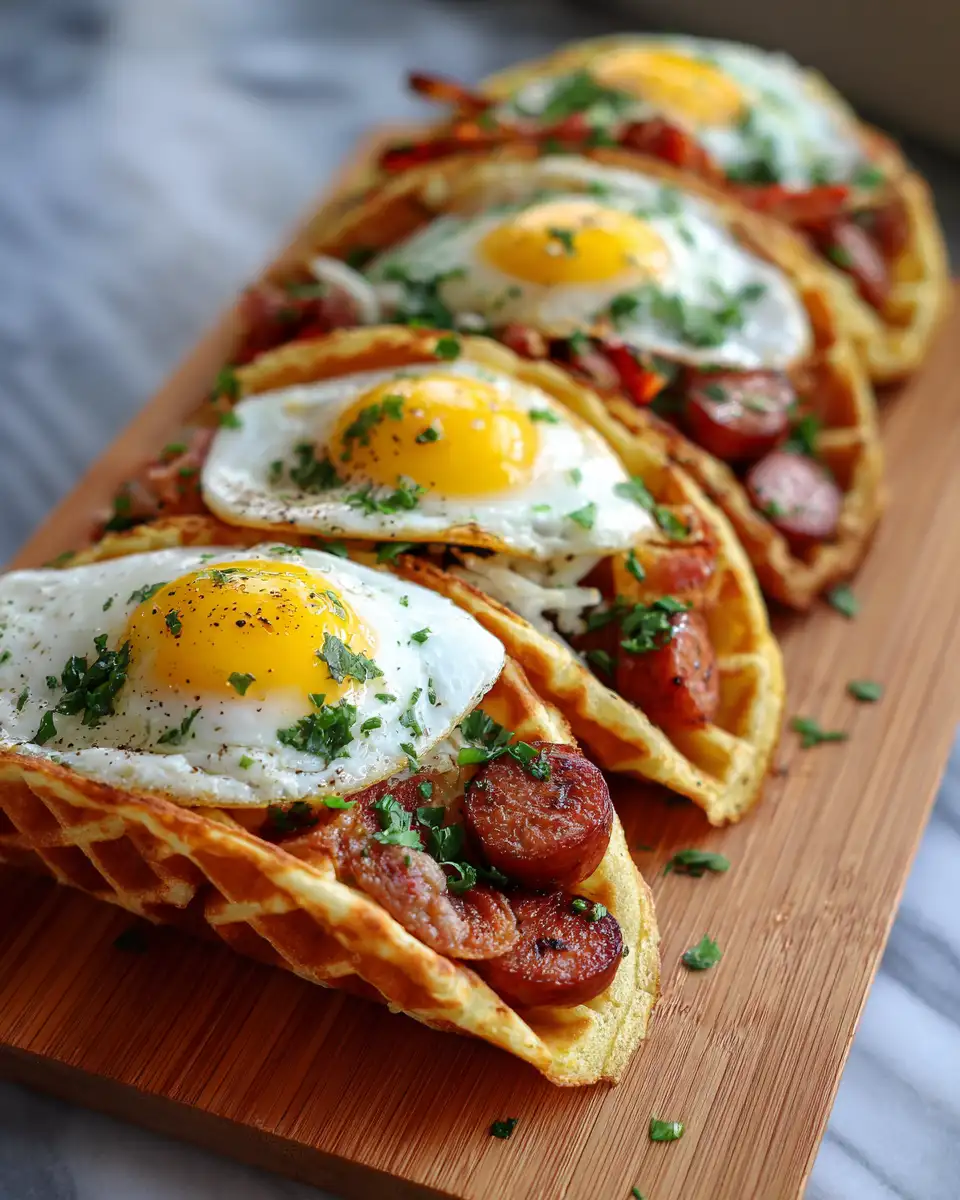 Mini Sausage and Egg Waffle Tacos Ready in Just 15 Minutes 6 Final dish - Mini Sausage and Egg Waffle Tacos Ready in Just 15 Minutes