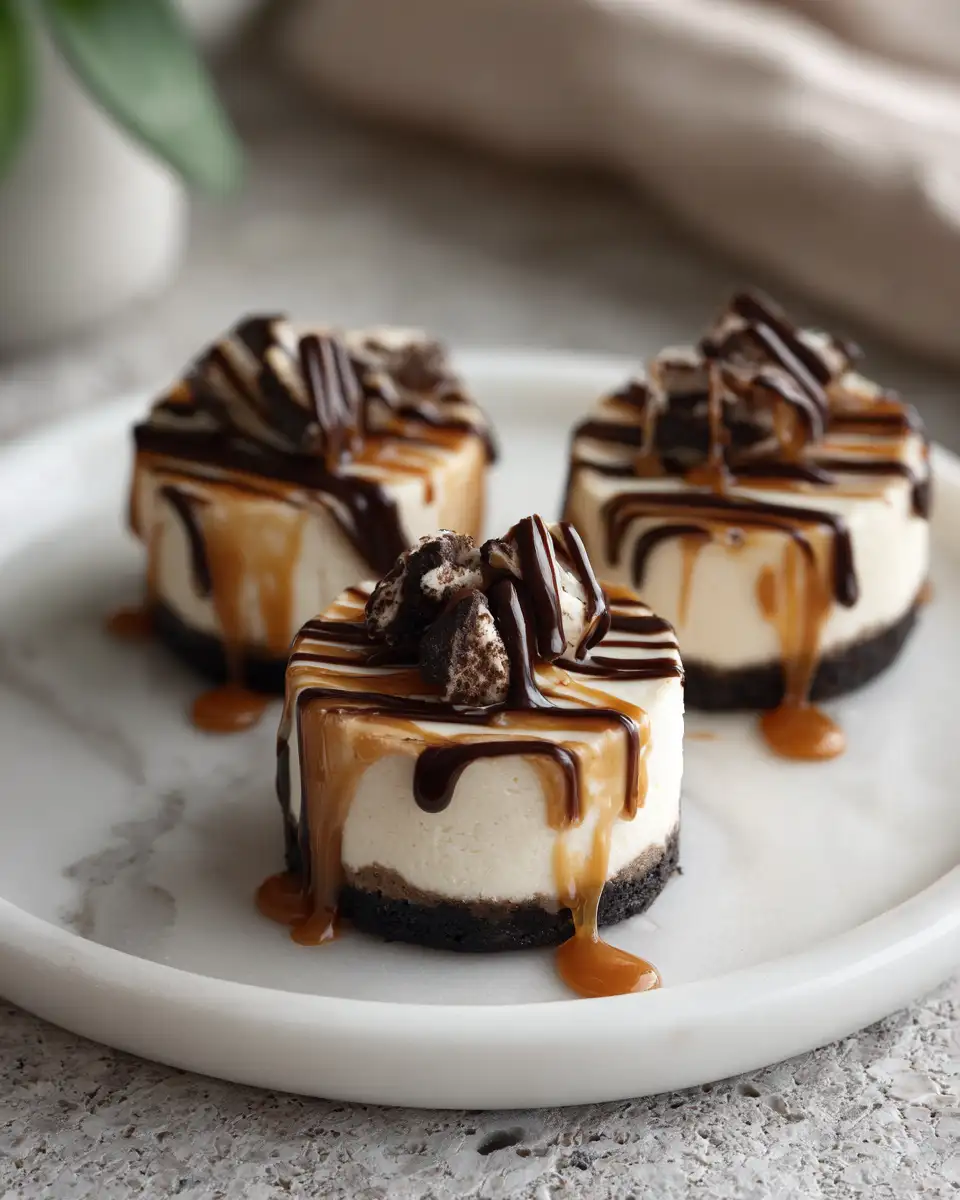 Final dish - Indulge in Irresistible No-Bake Oreo Caramel Cheesecake Bites