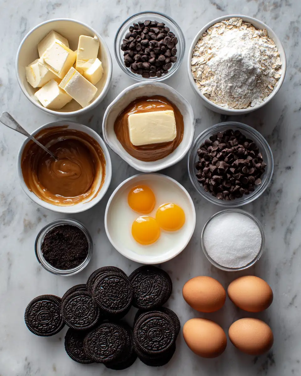 Ingredients for Indulge in Irresistible Oreo Chocolate Caramel Cheesecake Bites