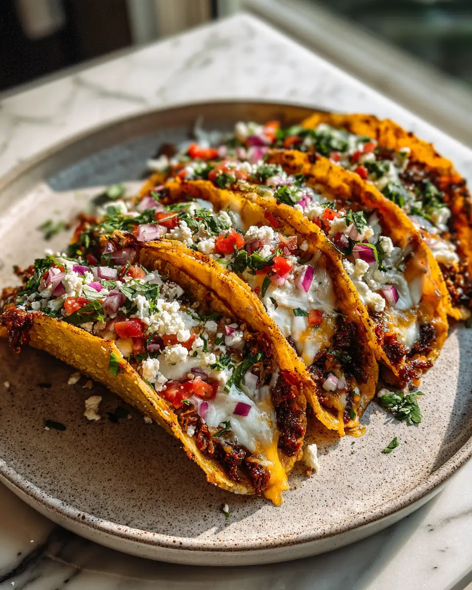 Final dish - Oven-Baked Cheesy Tacos Yum: A Flavor Explosion in Every Bite