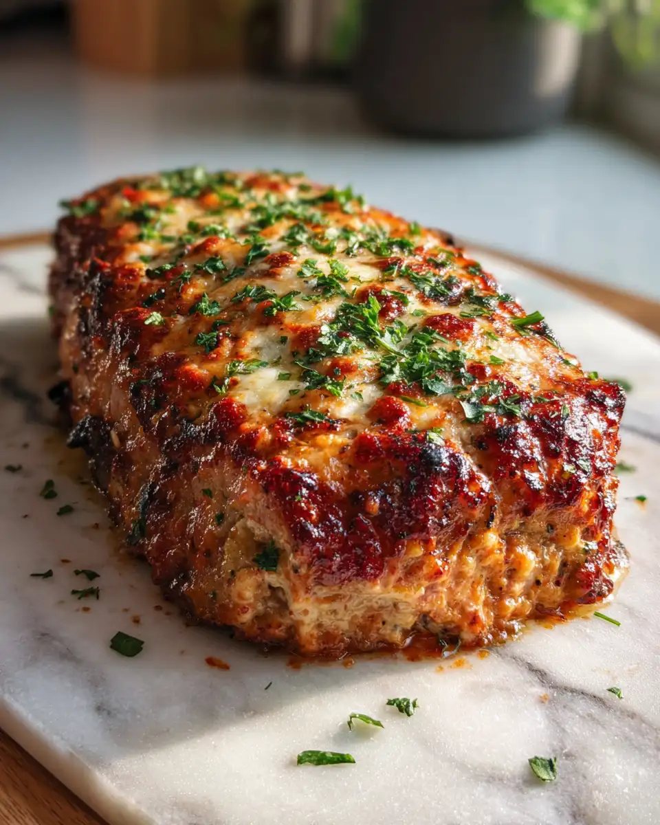Final dish - Parmesan Chicken Meatloaf: A Cheesy Twist on a Classic Comfort Dish
