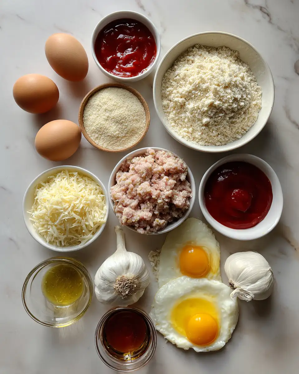Ingredients for Parmesan Chicken Meatloaf: A Cheesy Twist on a Classic Comfort Dish