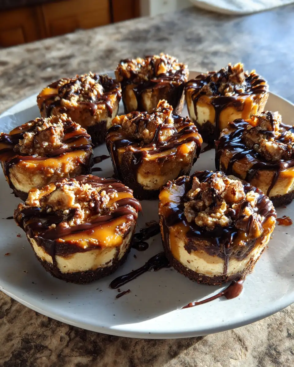 Final dish - Indulge in Decadence: Peanut Butter Chocolate Caramel Cheesecake Bites