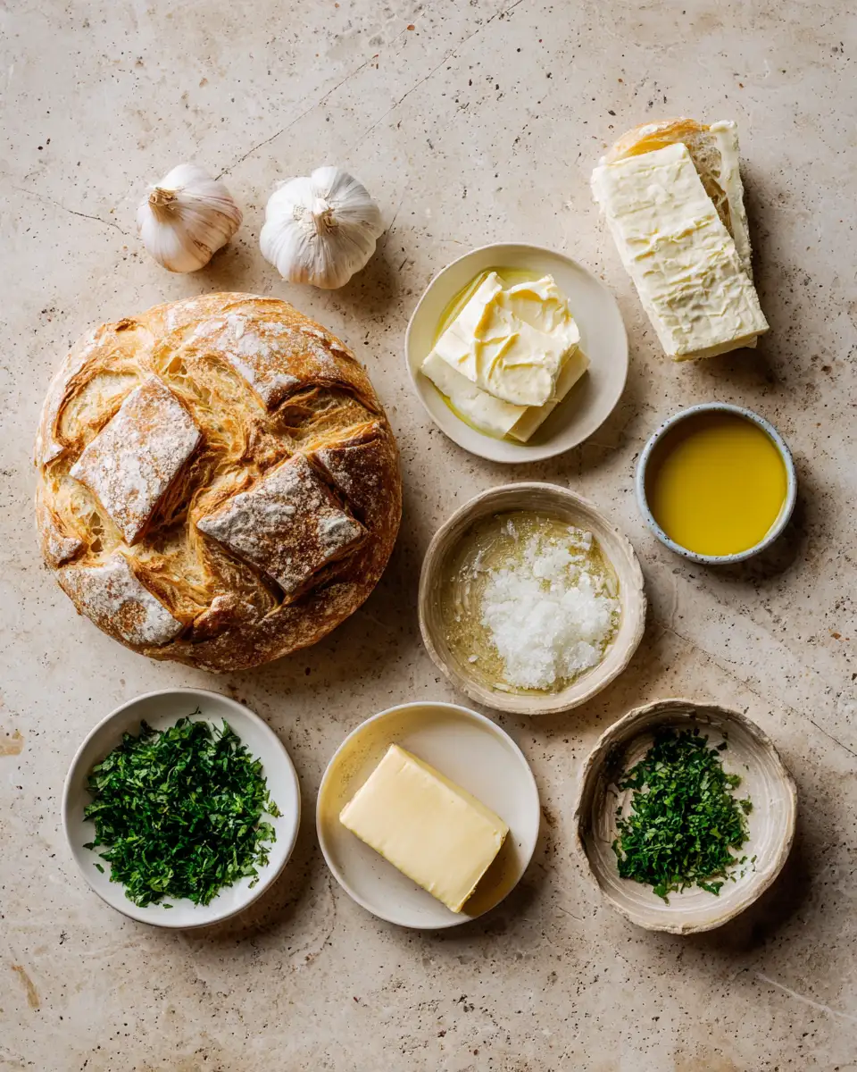 Ingredients for Irresistible Pull-Apart Sourdough with Creamy Brie Delight