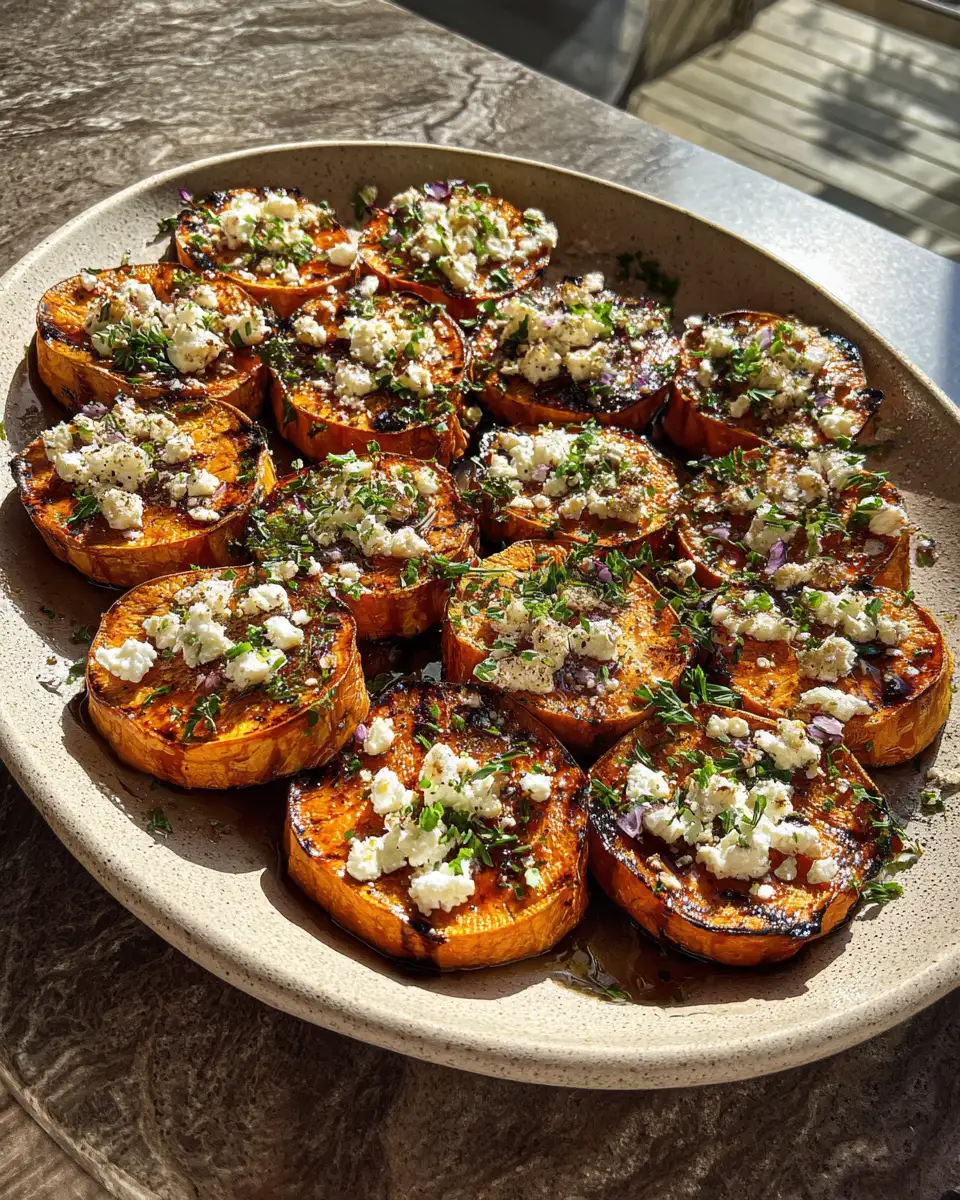 Sweet and Savory Bliss: Honey & Feta Roasted Sweet Potato Rounds 6 Final dish - Sweet and Savory Bliss: Honey & Feta Roasted Sweet Potato Rounds