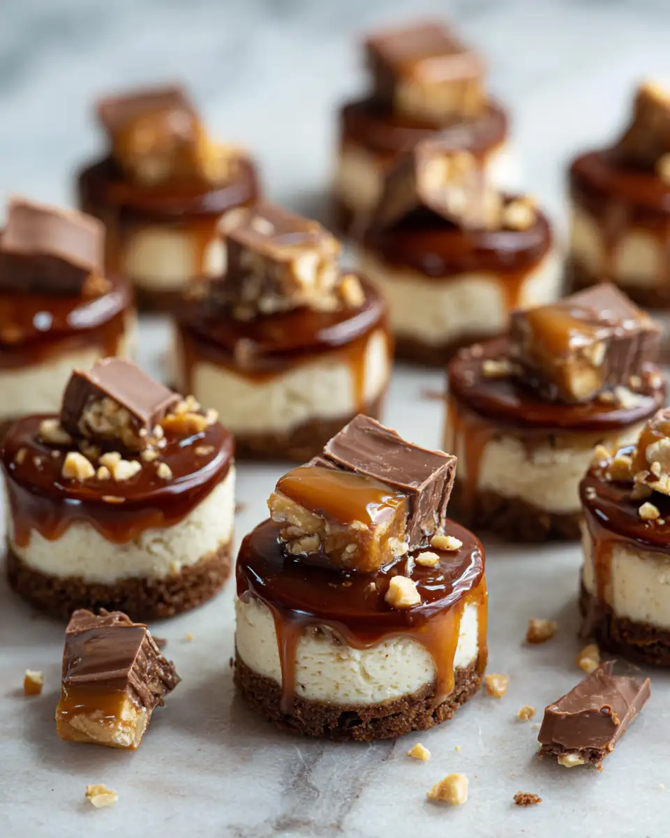 Final dish - Indulge in Decadence with Snickers Caramel Cheesecake Bites