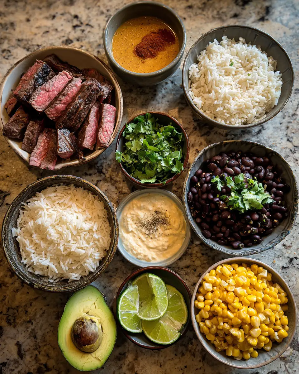 Sizzling Steak Queso Rice Bowl Delight 4 Ingredients for Sizzling Steak Queso Rice Bowl Delight