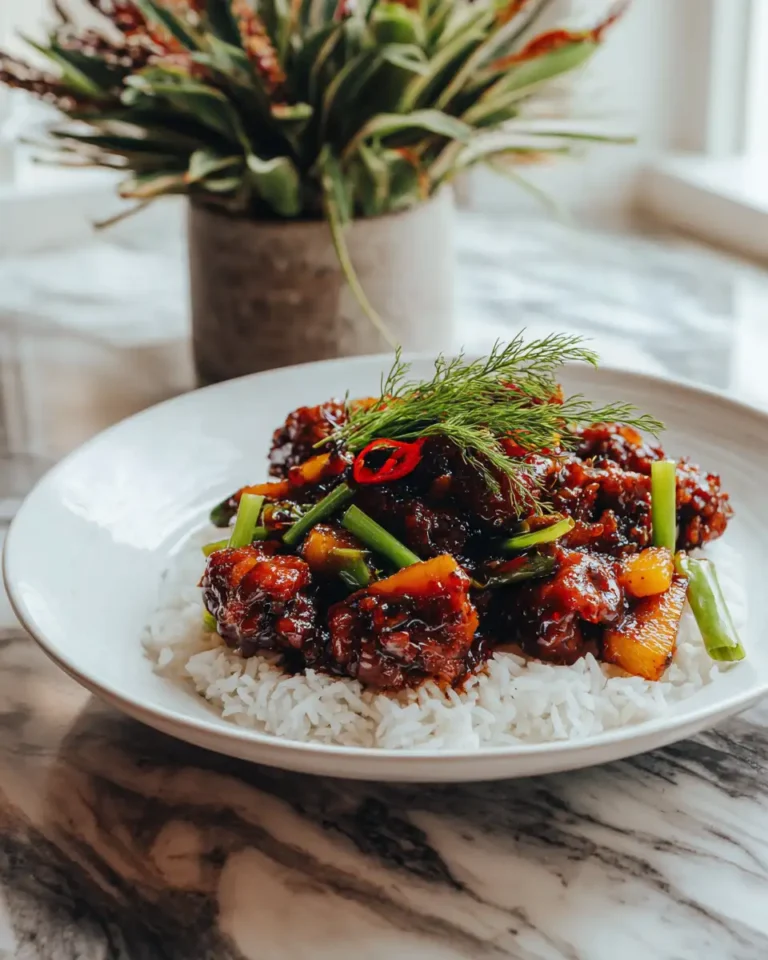 Sweet and Sticky Pineapple Bourbon Chicken: A Flavorful Fusion Delight - Featured Image