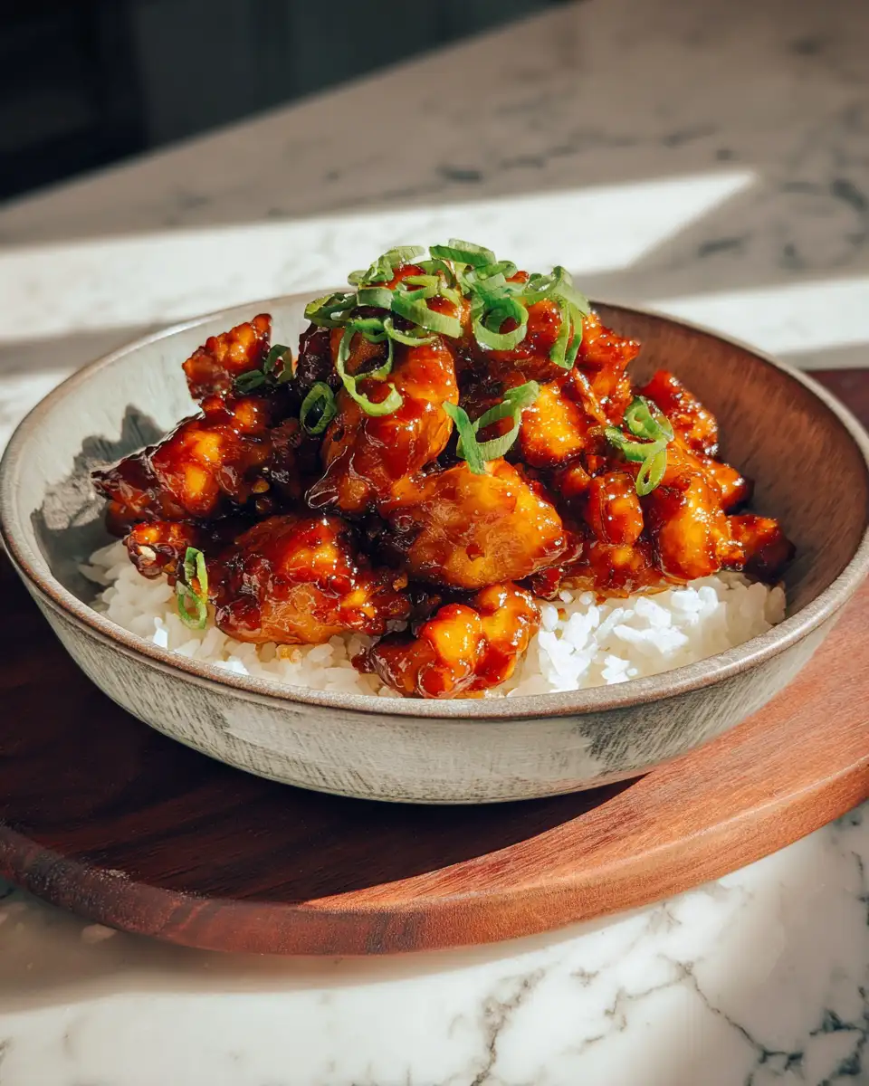 Final dish - Sweet and Sticky Pineapple Bourbon Chicken: A Flavorful Fusion Delight