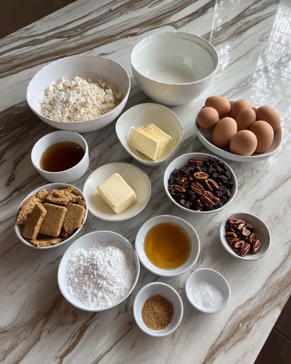 Ingredients for Indulge in Decadence with Turtle Chocolate Caramel Cheesecake Bites
