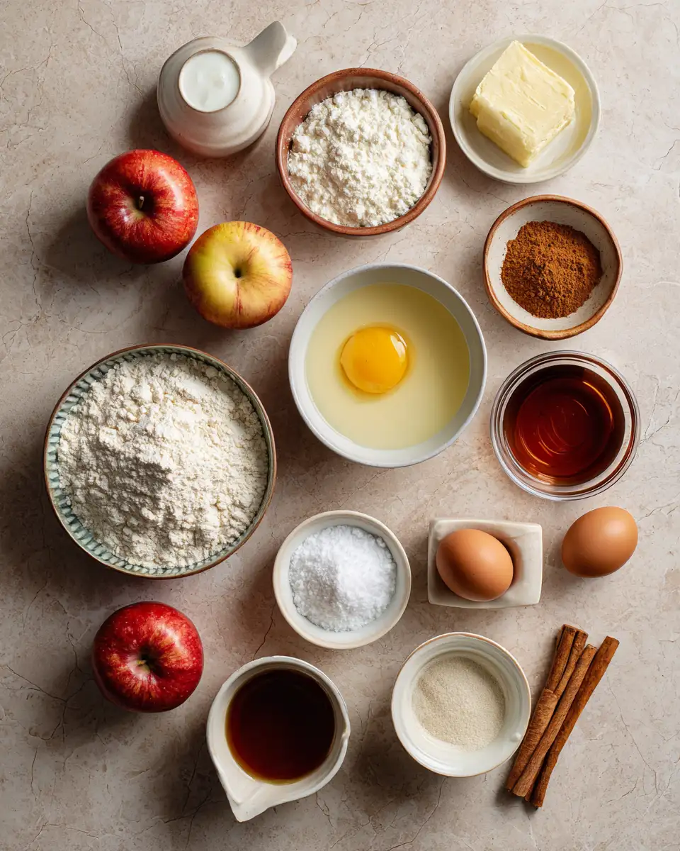Ingredients for Indulge in Autumn Bliss with Apple Cider Glazed Donut Cake