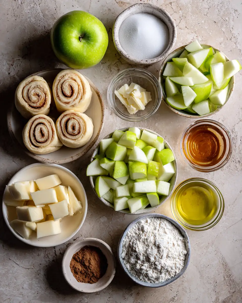 Ingredients for Sweet Fusion: Apple Pie Cinnamon Roll Cups Delight