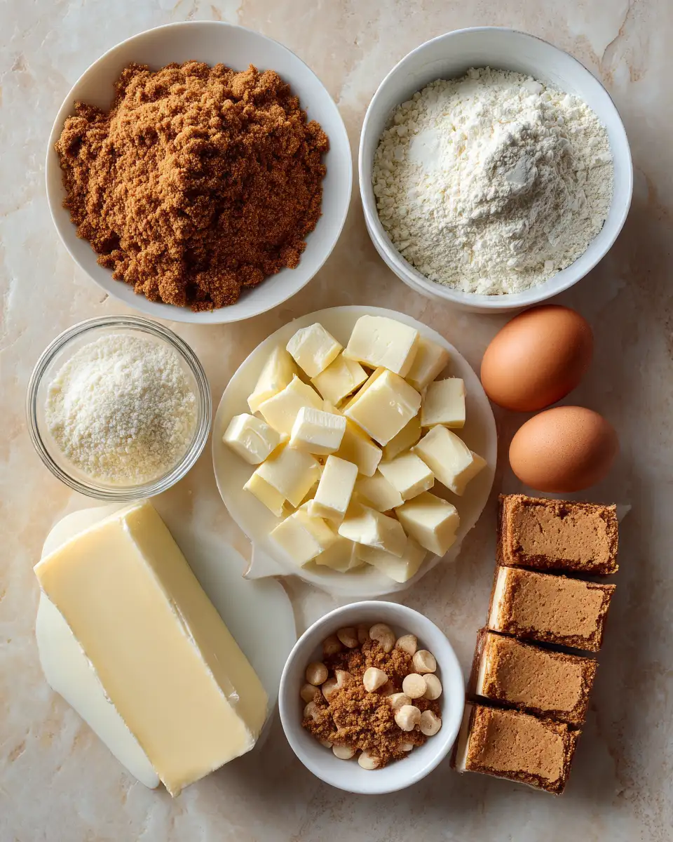 Ingredients for Decadent Biscoff White Chocolate Cheesecake Bars That Will Wow Your Taste Buds