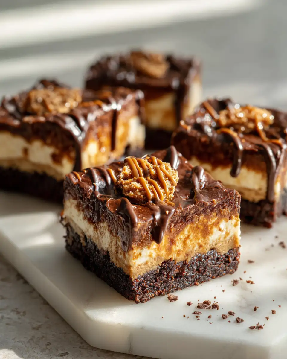 Final dish - Decadent Chocolate Biscoff Cheesecake Brownie Bars to Satisfy Your Sweet Cravings