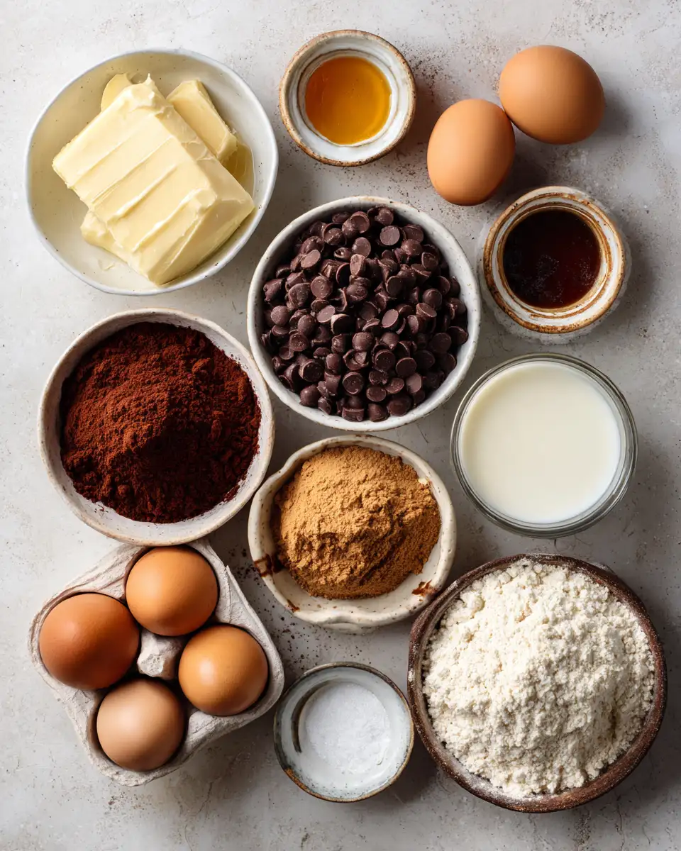 Ingredients for Decadent Chocolate Biscoff Cheesecake Brownie Bars to Satisfy Your Sweet Cravings