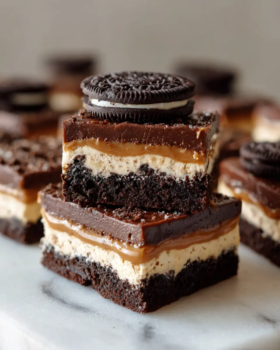 Decadent Delight: Irresistible Chocolate Caramel Oreo Cookie Bars - Featured Image