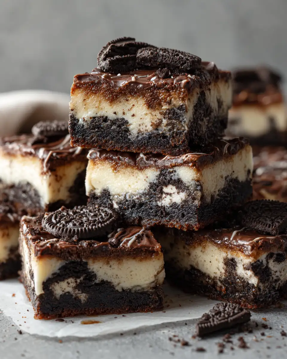 Indulge in Decadence: Chocolate Oreo Cheesecake Cookie Bars Unveiled - Featured Image