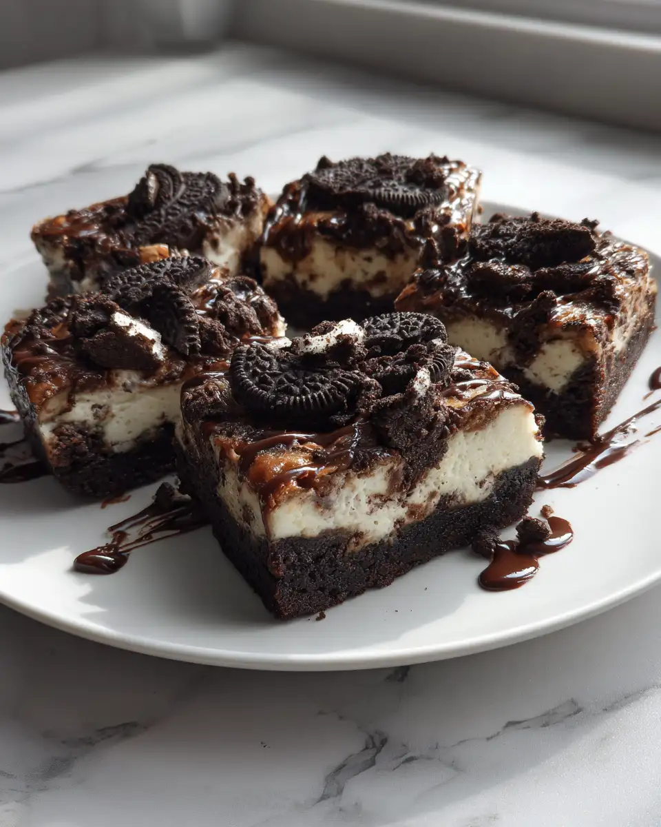 Final dish - Indulge in Decadence: Chocolate Oreo Cheesecake Cookie Bars Unveiled