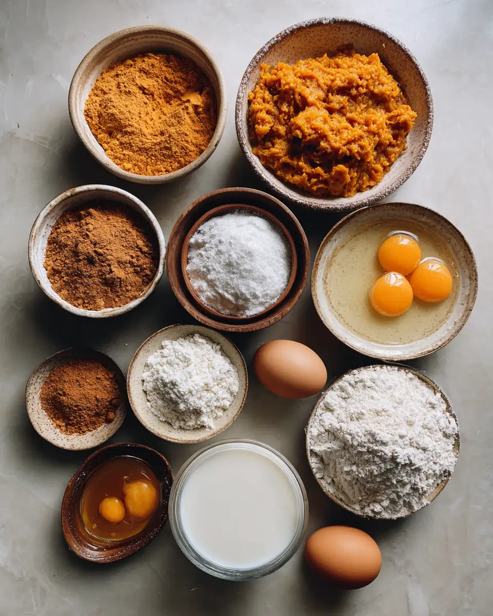 Ingredients for Irresistible Cinnamon Sugar Pumpkin Fritter Bites for a Fall Flavor Explosion