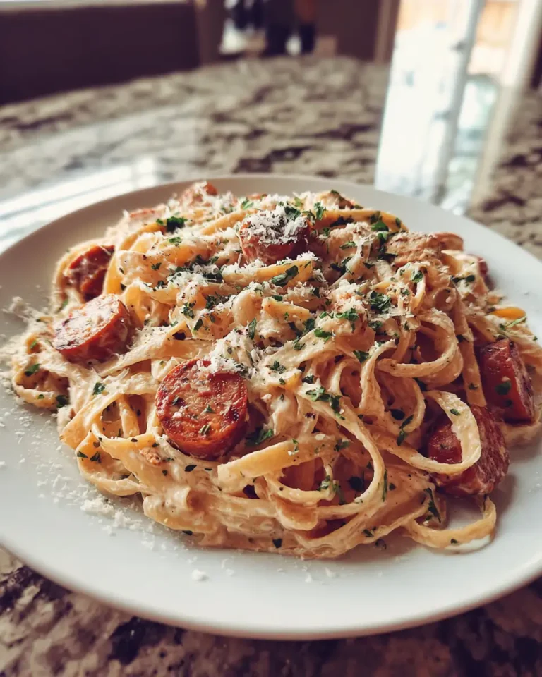 Spice Up Your Dinner with Creamy Cajun Sausage Alfredo Pasta - Featured Image