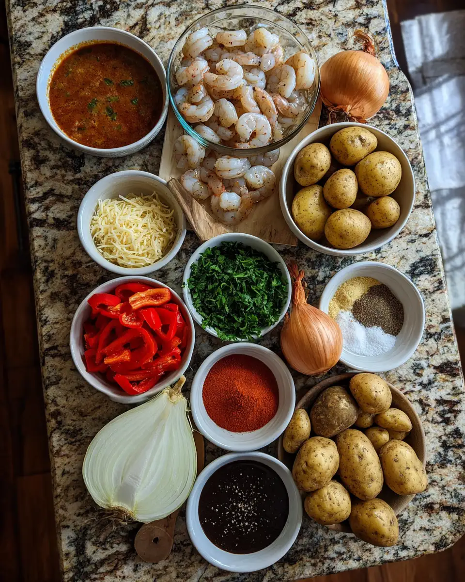 Sizzle and Spice: Dive into a Creamy Cajun Shrimp Potato Skillet Sensation 4 Ingredients for Sizzle and Spice: Dive into a Creamy Cajun Shrimp Potato Skillet Sensation