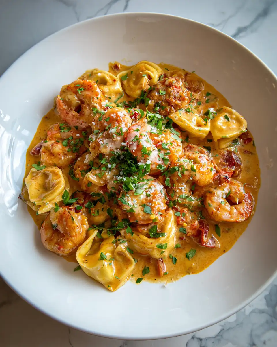 Savor the Flavors: Creamy Cajun Shrimp Tortellini Delight 6 Final dish - Savor the Flavors: Creamy Cajun Shrimp Tortellini Delight