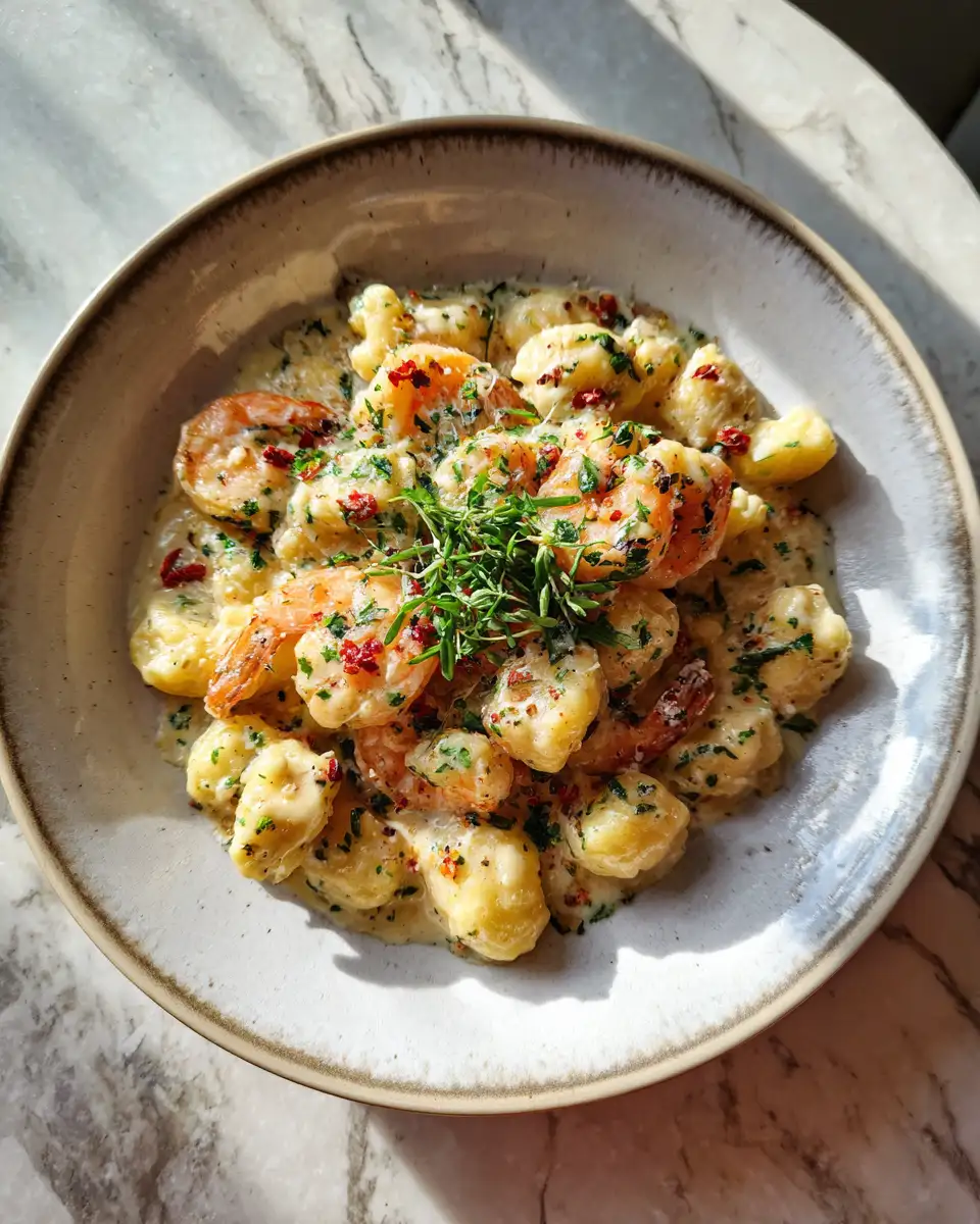 Indulge in Comfort: Creamy Garlic Parmesan Shrimp Gnocchi Delight - Featured Image