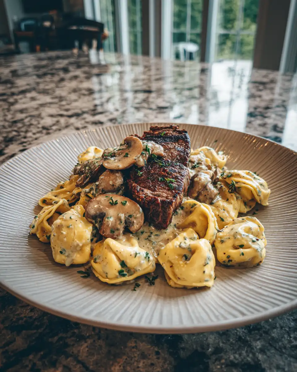 Indulge in the Ultimate Comfort: Creamy Mushroom Steak Tortellini Delight - Featured Image