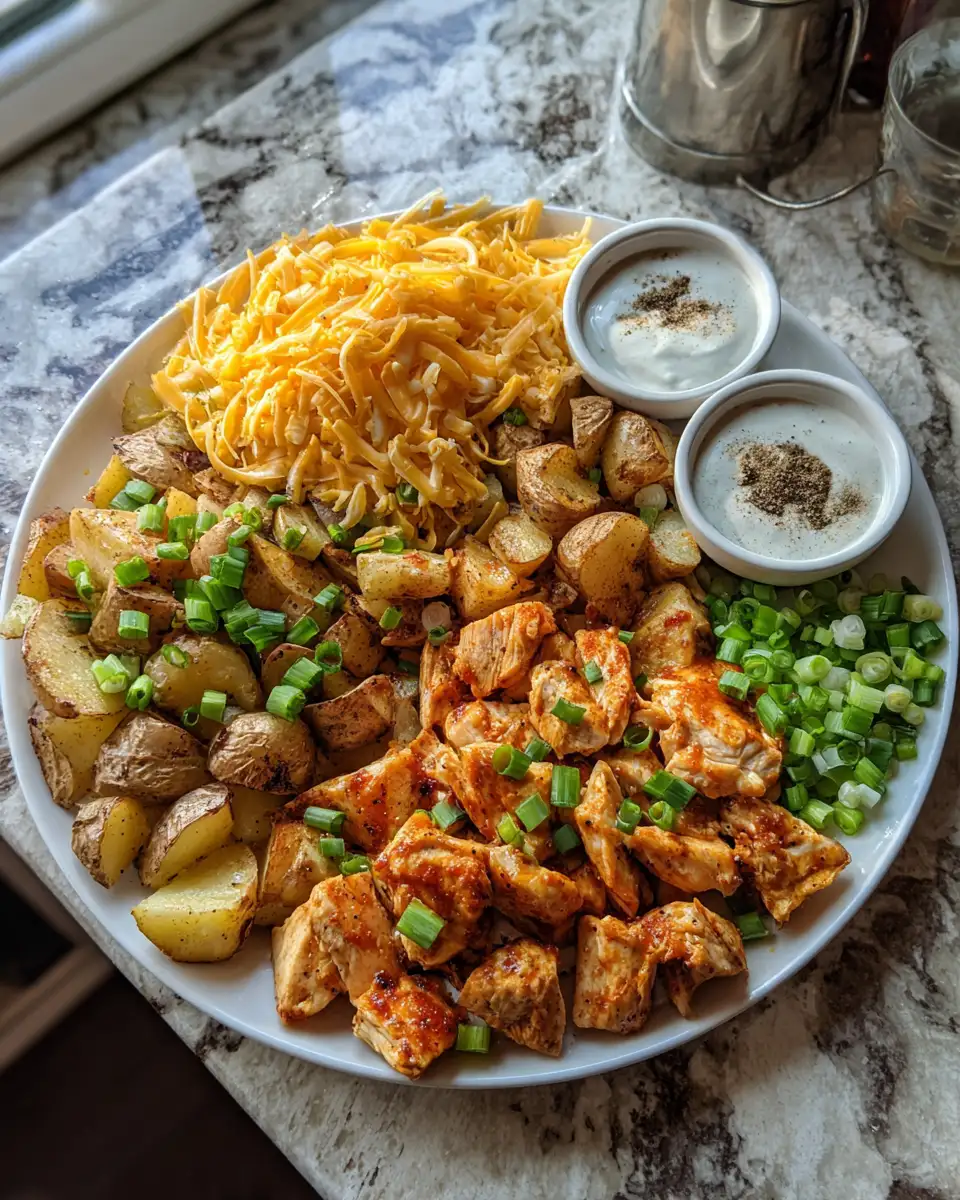 Ingredients for Sizzling Skillet Sensation: Crispy Buffalo Chicken and Potatoes