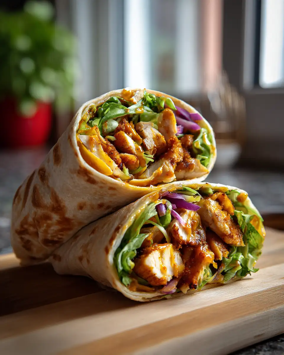 Sizzling Crispy Honey Mustard Chicken Wraps for a Flavorful Feast - Featured Image