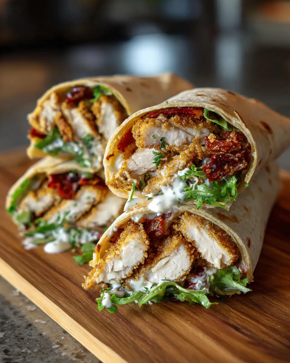 Final dish - Ultimate Crispy Parmesan Chicken Alfredo Wraps Unveiled