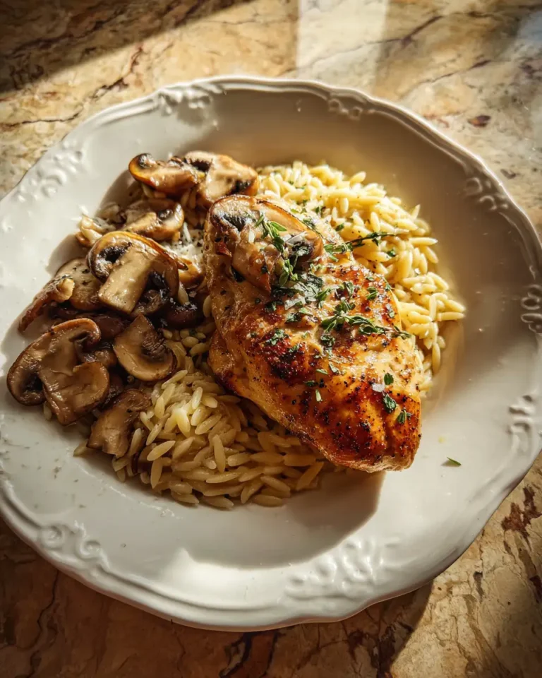 Savor the Symphony: Garlic Butter Chicken Mushroom Orzo Delight - Featured Image