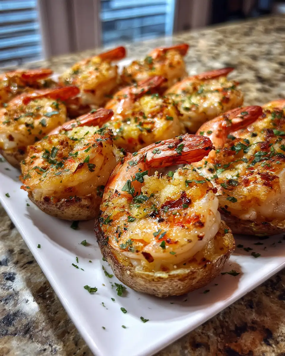 Final dish - Indulge Your Taste Buds with Irresistible Garlic Butter Shrimp Stuffed Potatoes