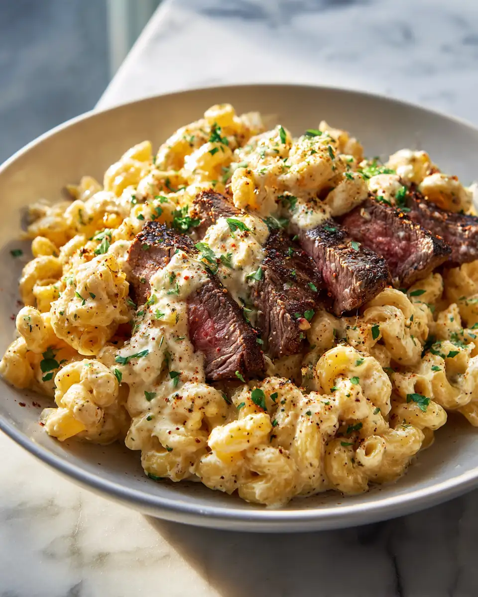 Decadent Garlic Butter Steak Mac & Cheese Extravaganza - Featured Image