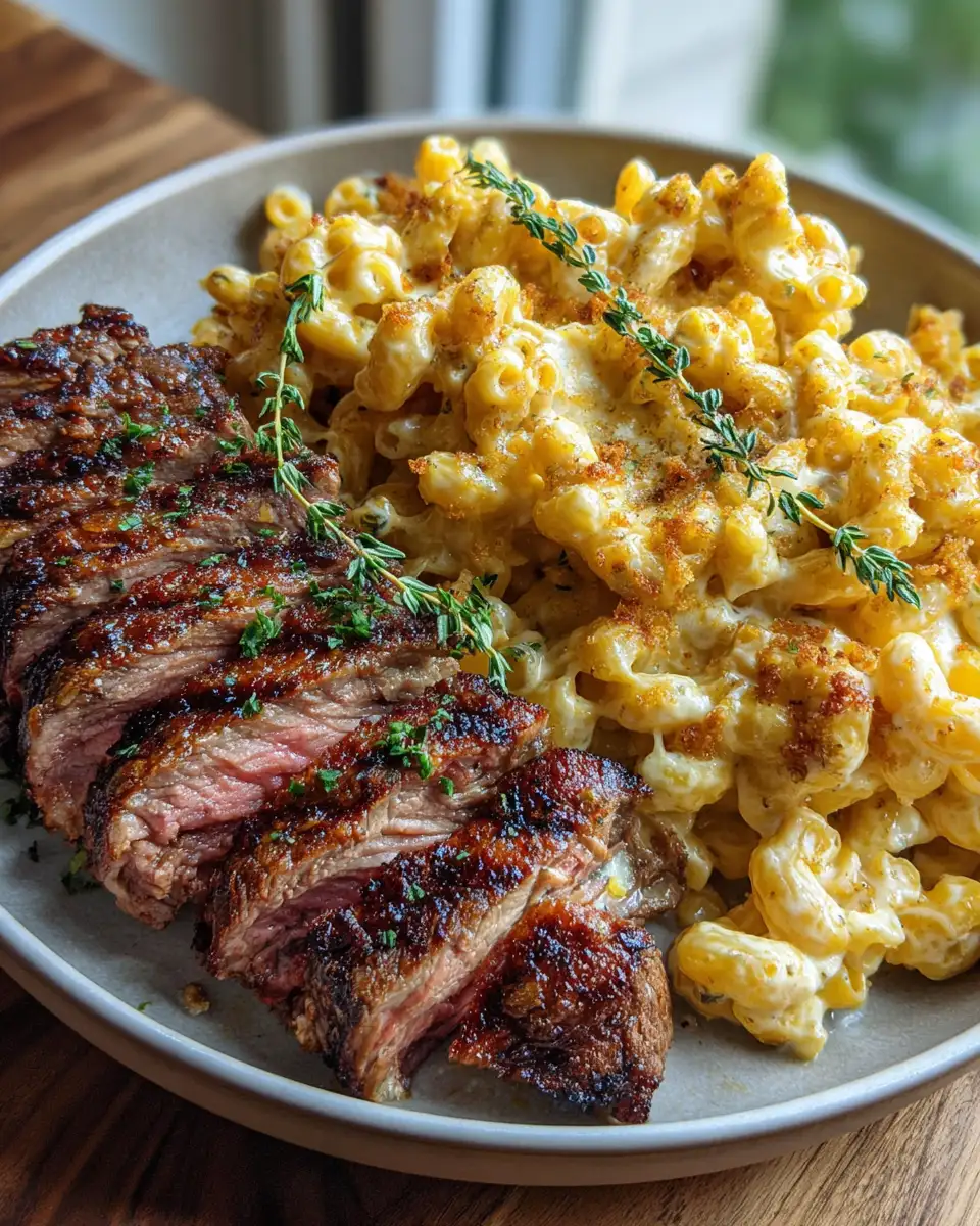 Final dish - Decadent Garlic Butter Steak Mac & Cheese Extravaganza