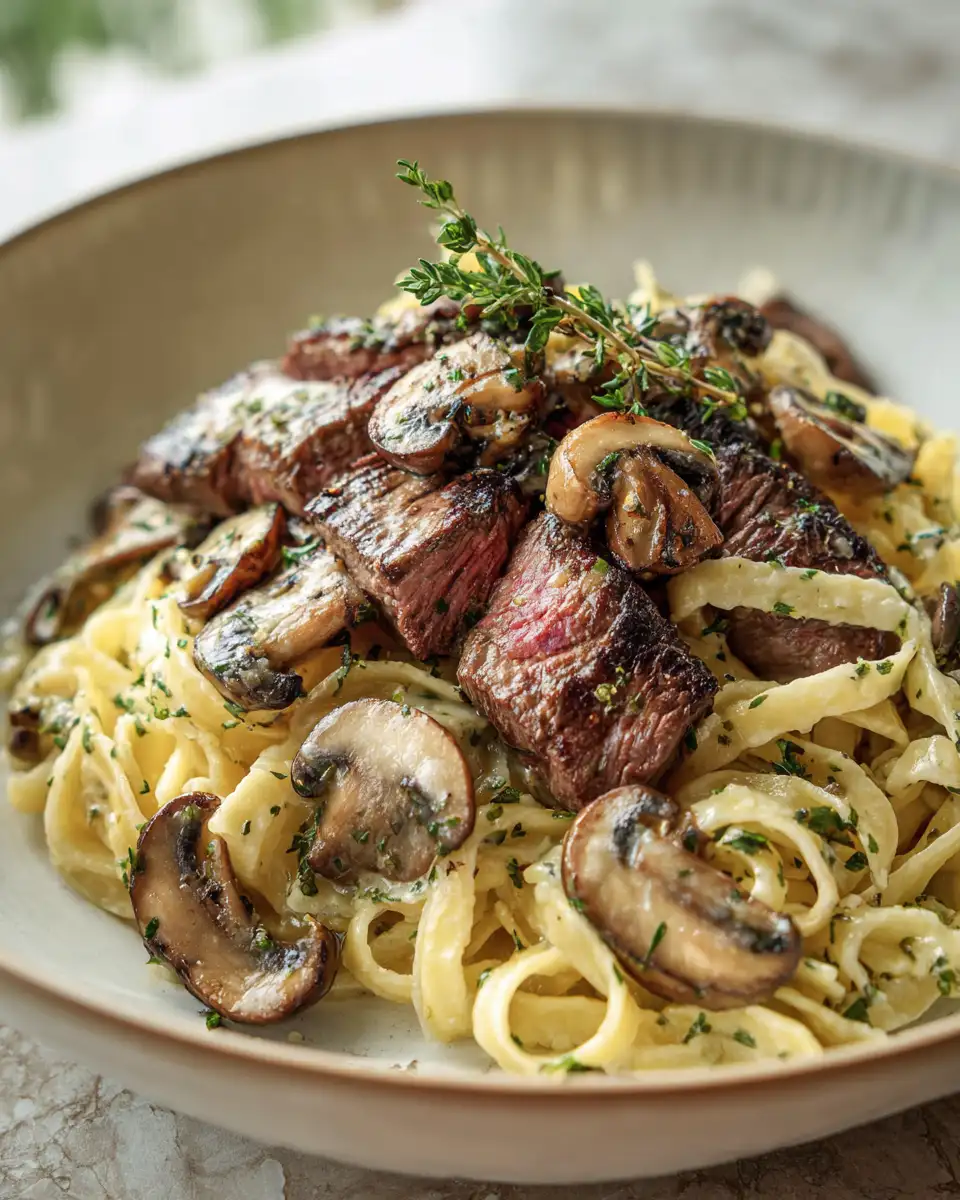 Savor the Flavor: Garlic Herb Steak Mushroom Pasta Delight - Featured Image