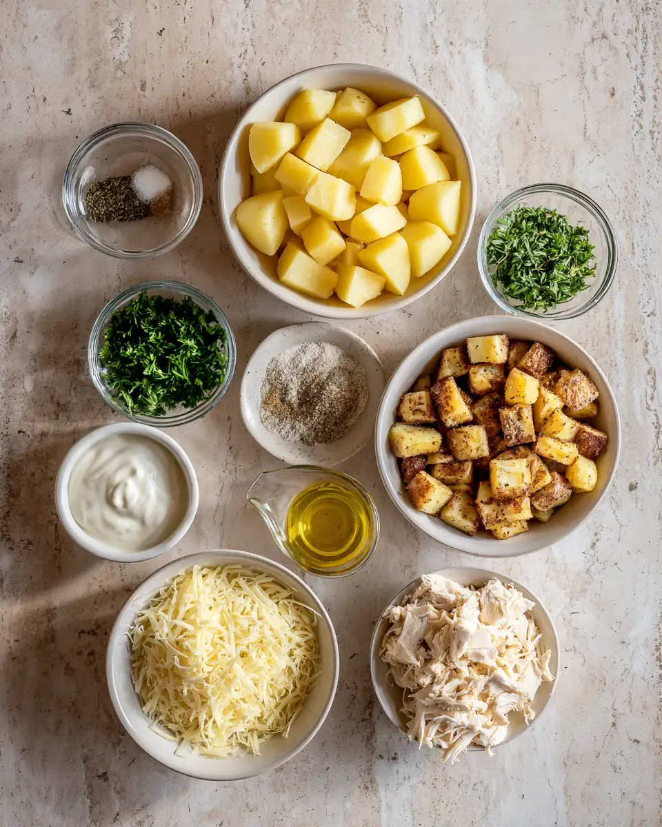 Ingredients for Savor the Flavor: Irresistible Garlic Parmesan Chicken Potato Casserole