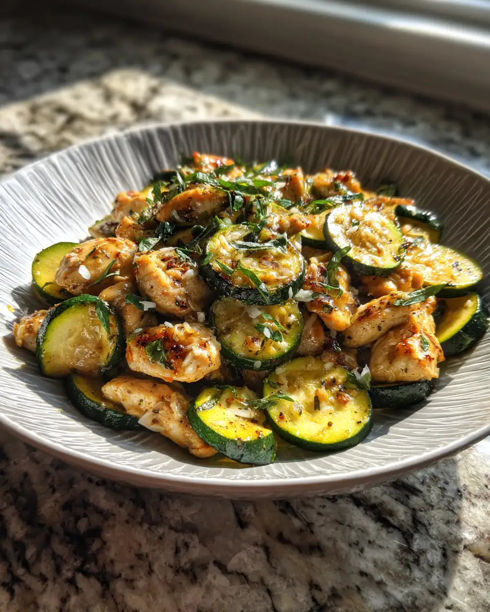 Final dish - Sizzle Up Your Dinner with Garlic Parmesan Chicken Zucchini Skillet