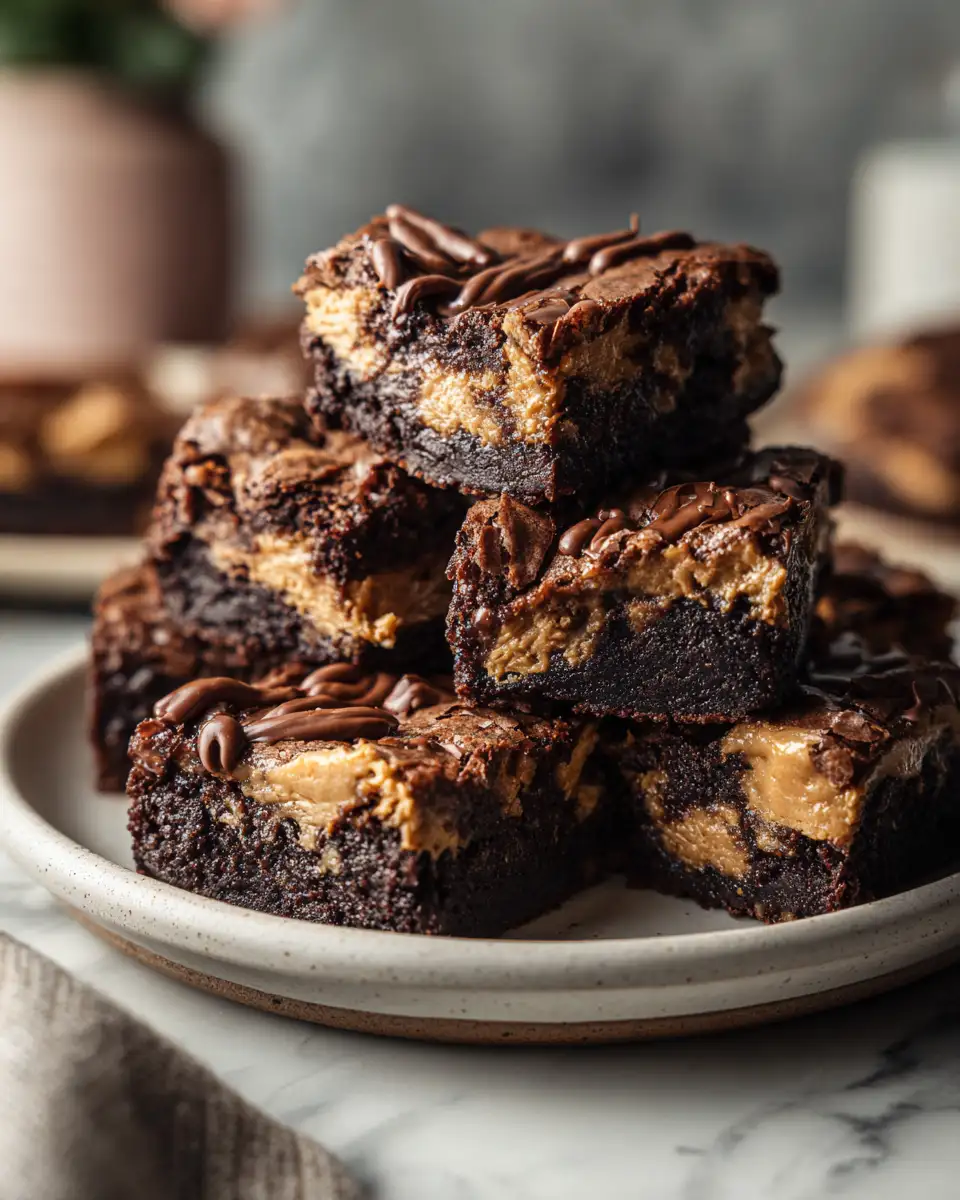 Indulge in Heavenly Gooey Chocolate Peanut Butter Brookies Bliss - Featured Image
