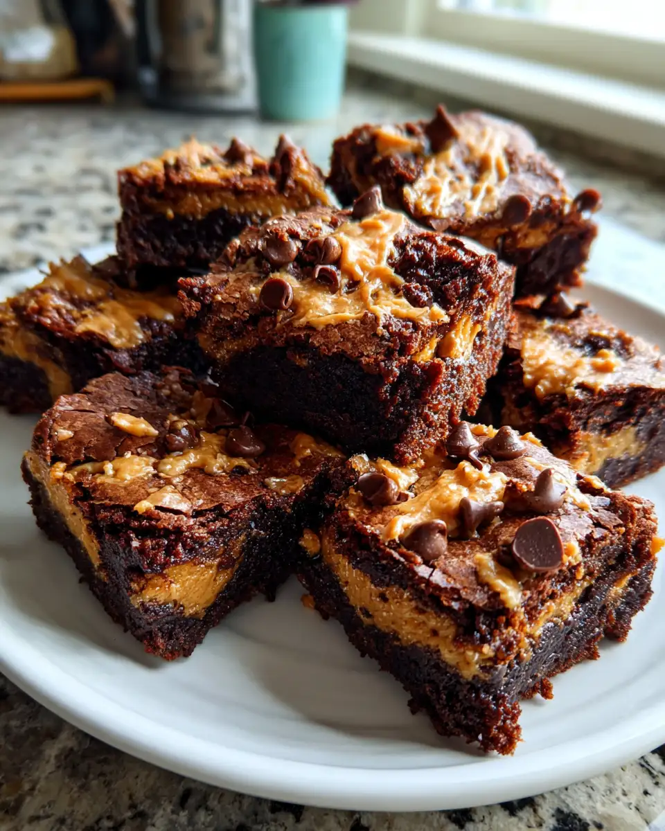 Final dish - Indulge in Heavenly Gooey Chocolate Peanut Butter Brookies Bliss