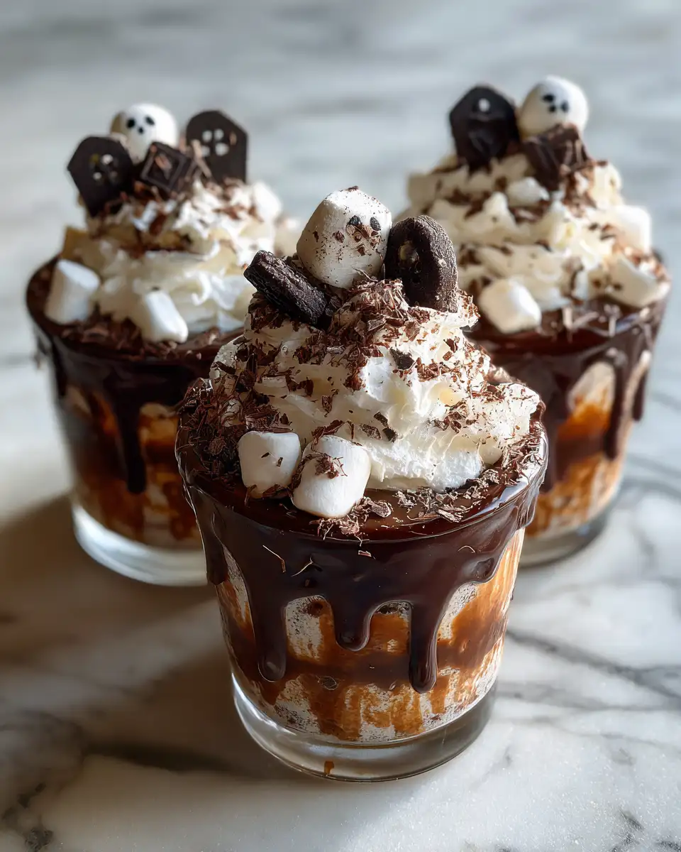 Final dish - Spook-tacular Graveyard Pudding Cups for a Hauntingly Delicious Treat