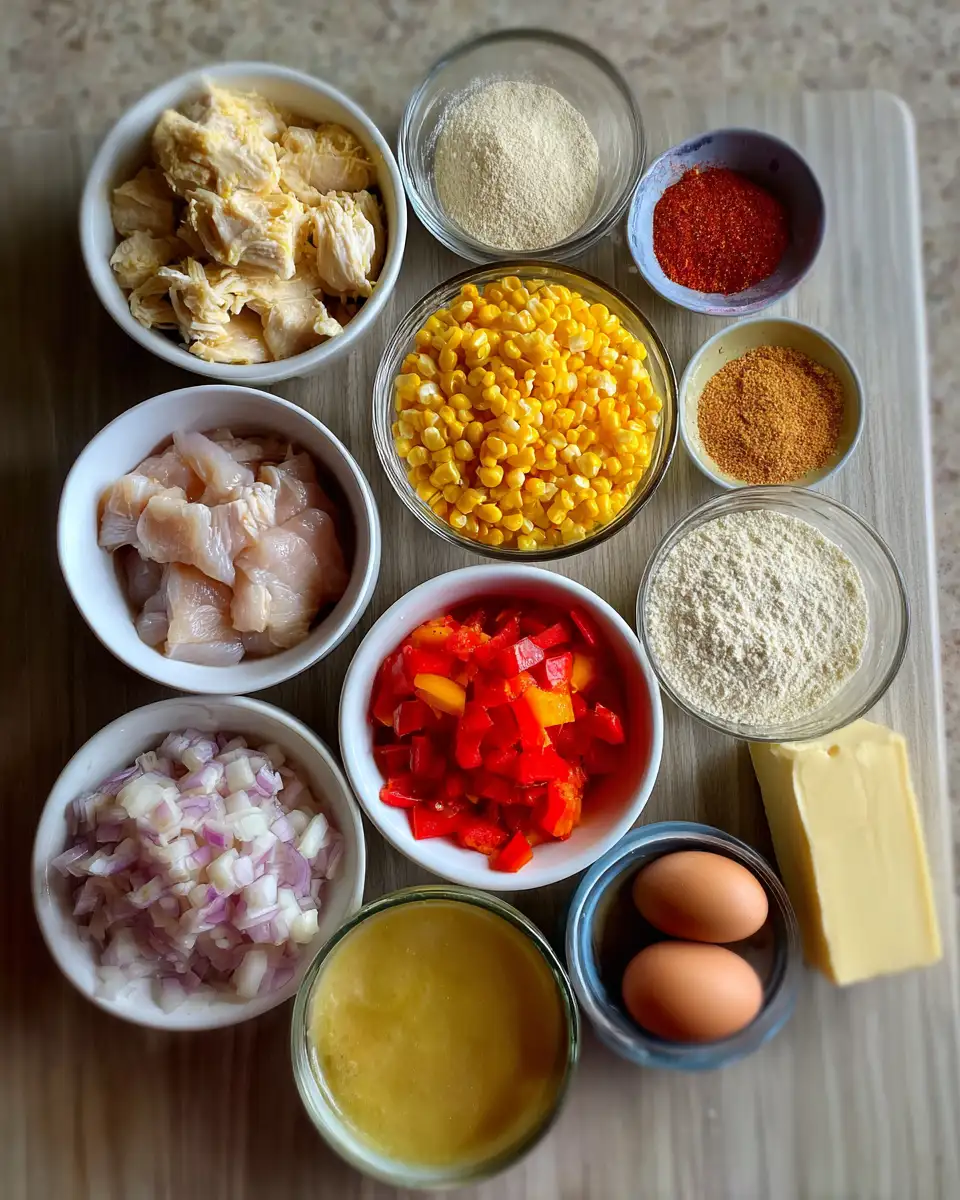 Ingredients for Heavenly Honey Butter Chicken Cornbread Casserole: A Comfort Food Dream