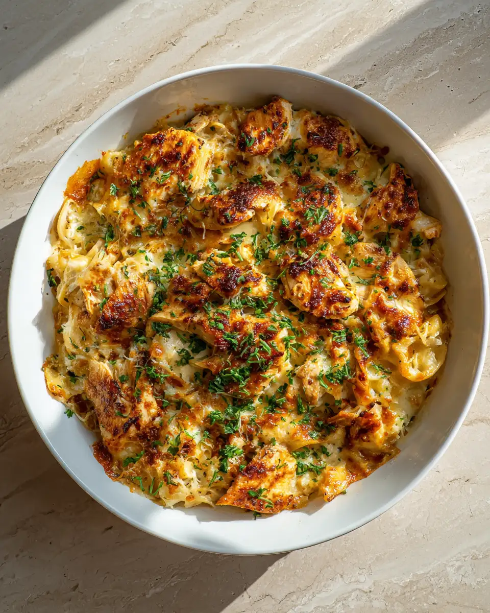 Final dish - Irresistible Honey Garlic Chicken Alfredo Bake: A Sweet and Savory Delight